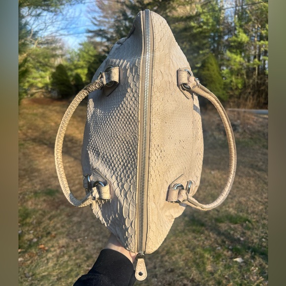 Furla Python Embossed Leather Shoulder Bag - Picture 13 of 17